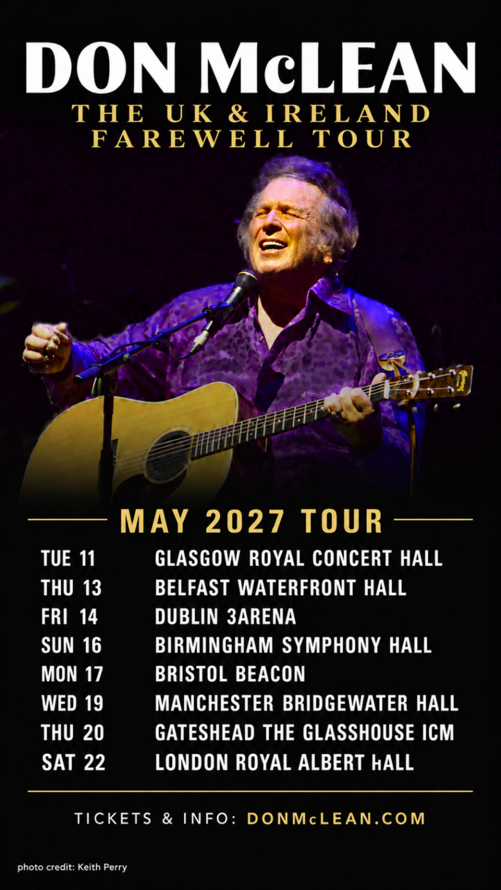 Don McLean concert tour poster 2026–2027